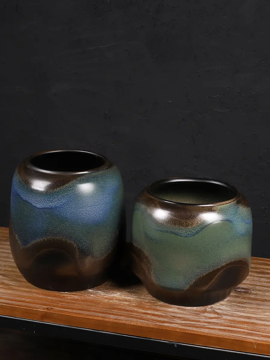 high temperature ceramic color glaze hydroponic flower arrangement decoration living room entrance florals potted porcelain pot