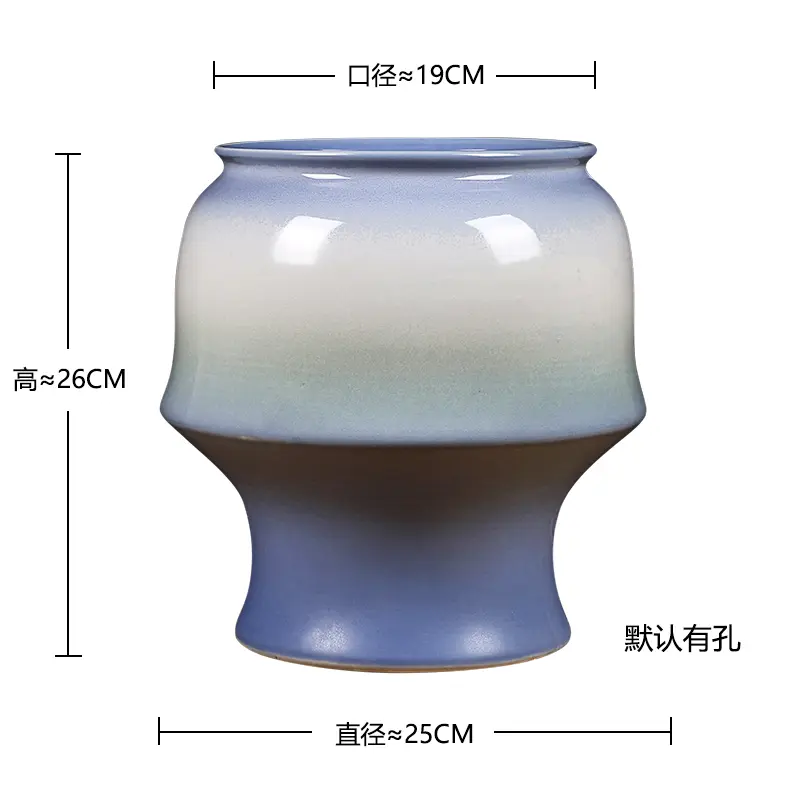 succulent flower pot high temperature glaze new Chinese style high leg pot breathable Zile master old pile greenery bonsai pot