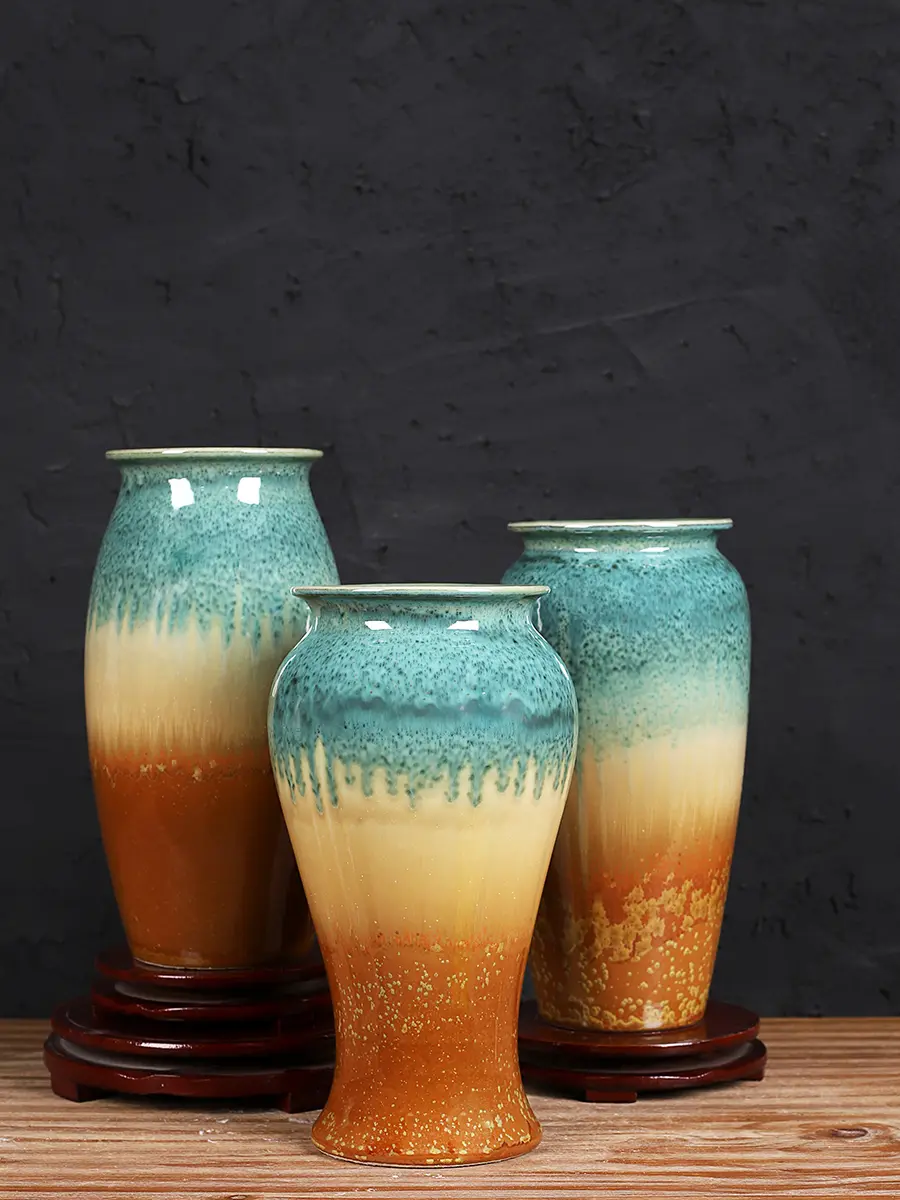 Coarse Ceramic Vase Home Decorations Floreros Jarrones Room Decor High 31 cm