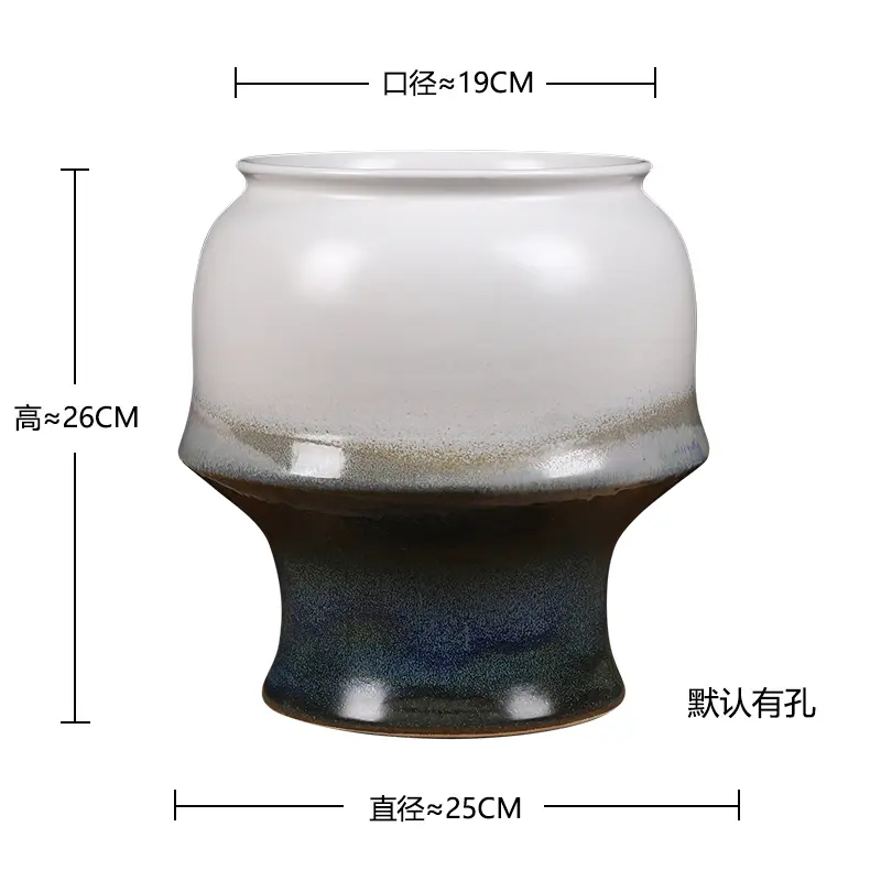 succulent flower pot high temperature glaze new Chinese style high leg pot breathable Zile master old pile greenery bonsai pot