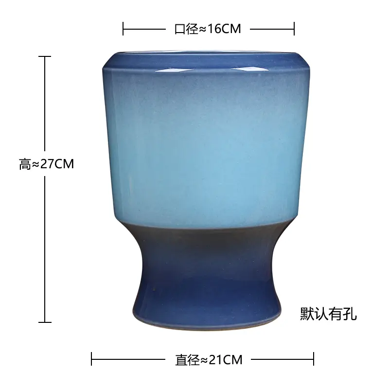 Ceramic flower pot color glaze hydroponic flower arrangement decorative ornament living room entrance flower green plant pot