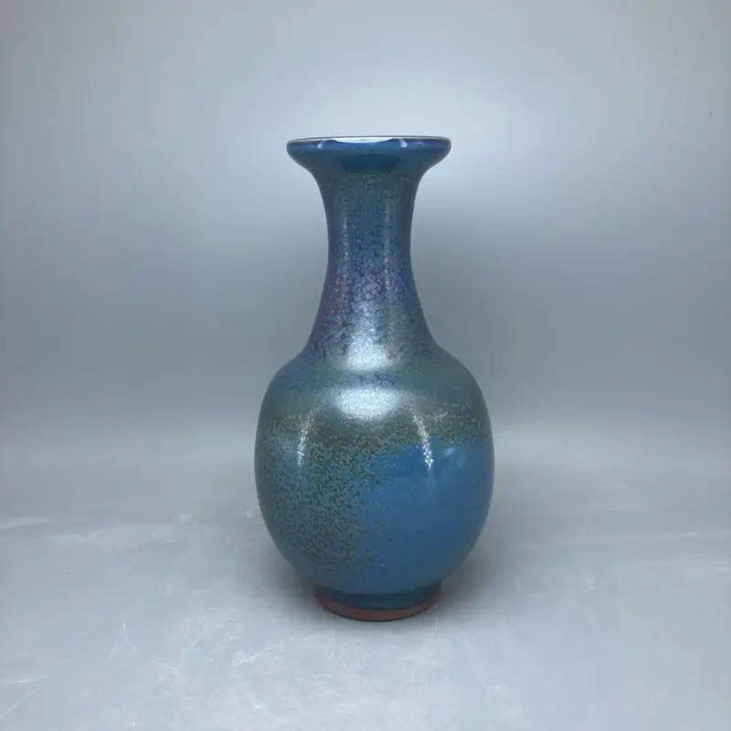 Ceramic vase charcoal burn green Jun interior decoration decorative craft small vase High 18.5 cm