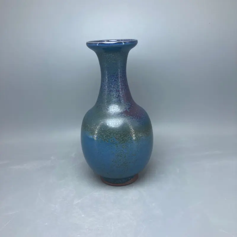 Ceramic vase charcoal burn green Jun interior decoration decorative craft small vase High 18.5 cm