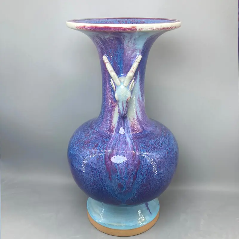 Deer Head Crack Ceramic Vase, Kiln Change Jun Kiln, Gift Decoration, Room Vases, Home Decor, Florero, High 38 cm