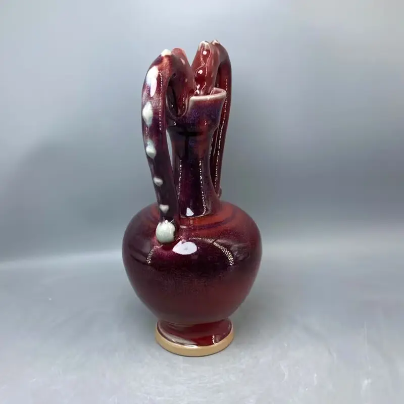 Ceramic vase Dragon head vase with two ears matrass Jade glazed water high-grade interior decoration crafts decorating vase 2