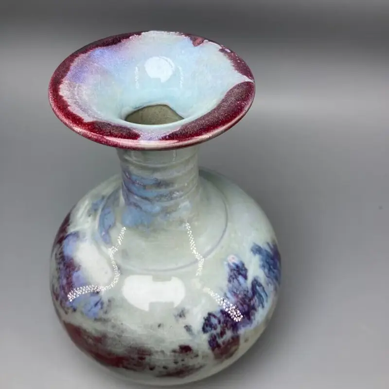 Opening Ceramic Vase for Decoration, Ice Seams, China Decoration, 18.5 cm