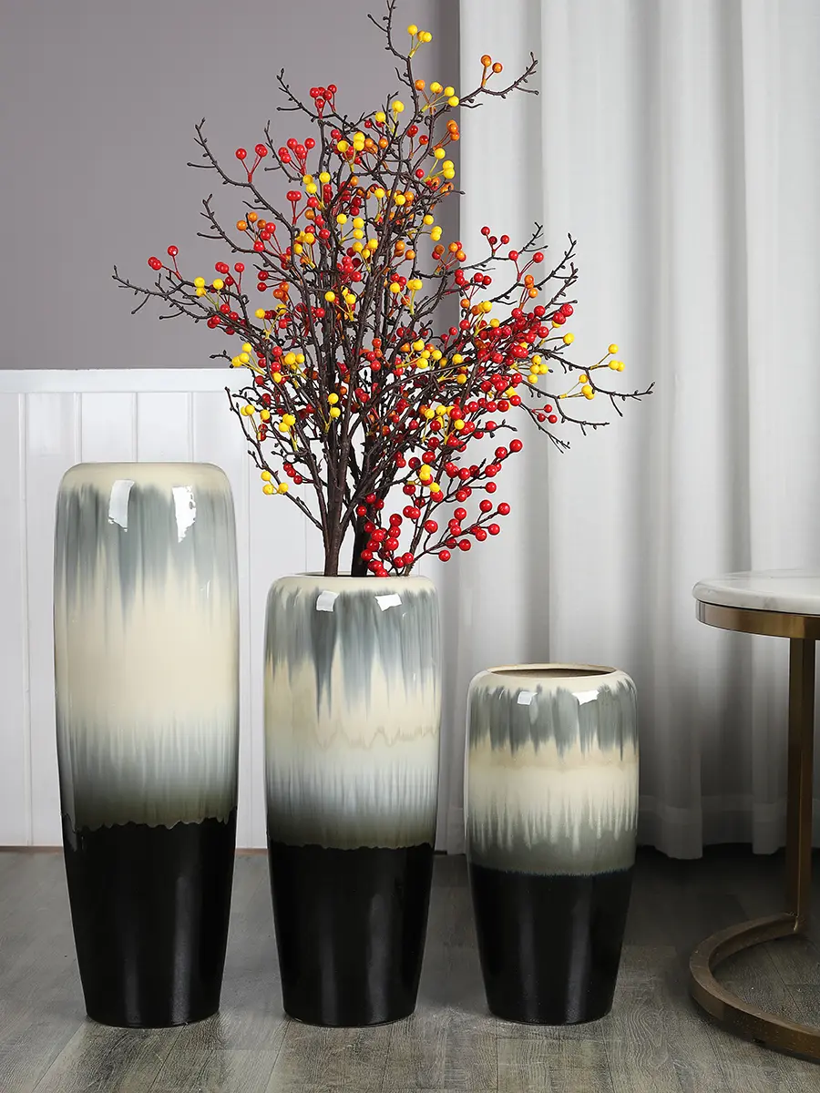 Ceramic floor-standing large vase European-style ceramic floor-to-ceiling large vase living room porch flower arrangement
