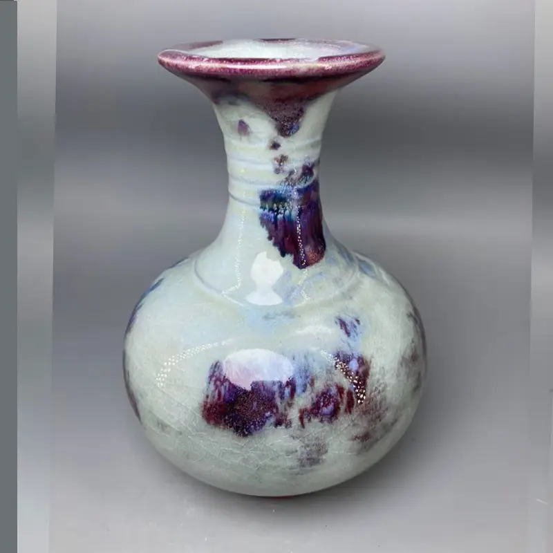 Opening Ceramic Vase for Decoration, Ice Seams, China Decoration, 18.5 cm