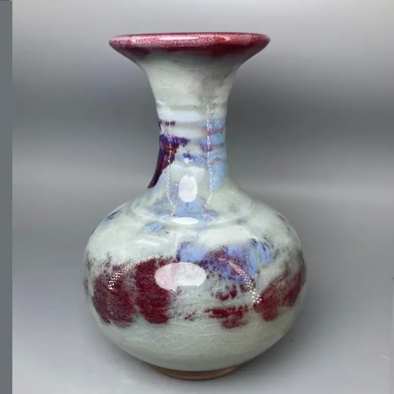 Opening Ceramic Vase for Decoration, Ice Seams, China Decoration, 18.5 cm