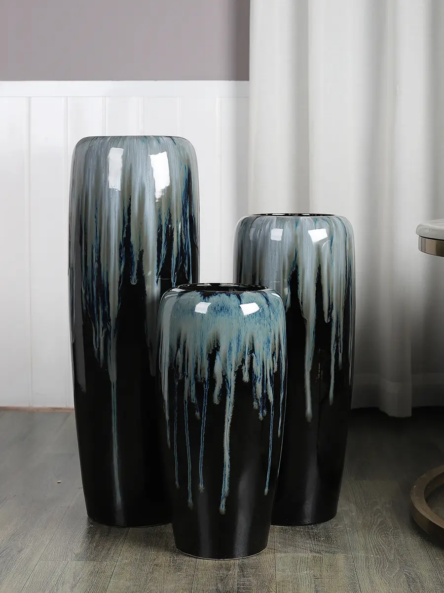 Ceramic floor-standing large vase European-style ceramic floor-to-ceiling large vase living room porch flower arrangement