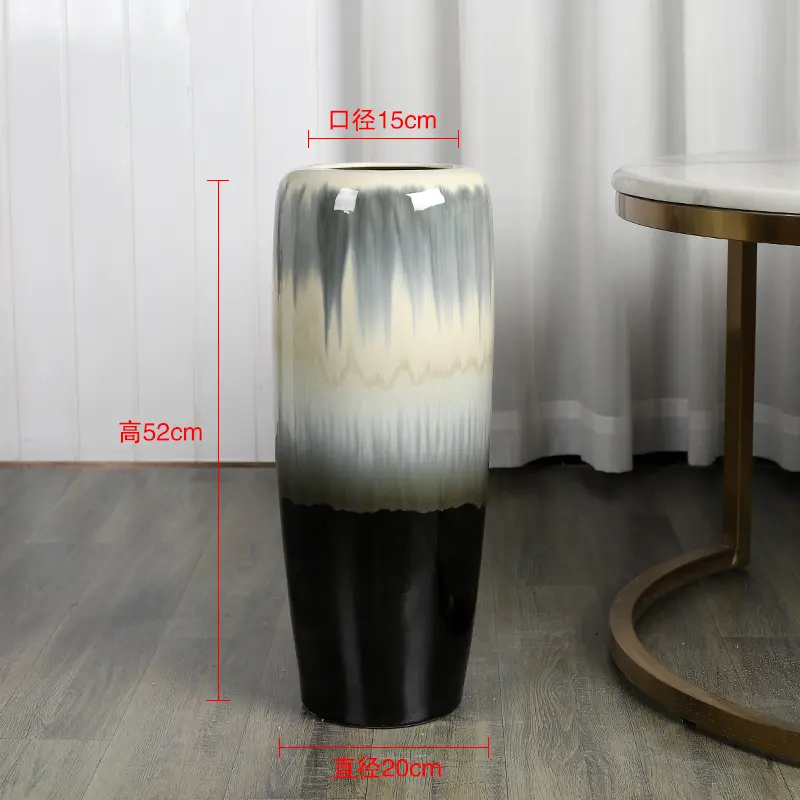 Ceramic floor-standing large vase European-style ceramic floor-to-ceiling large vase living room porch flower arrangement