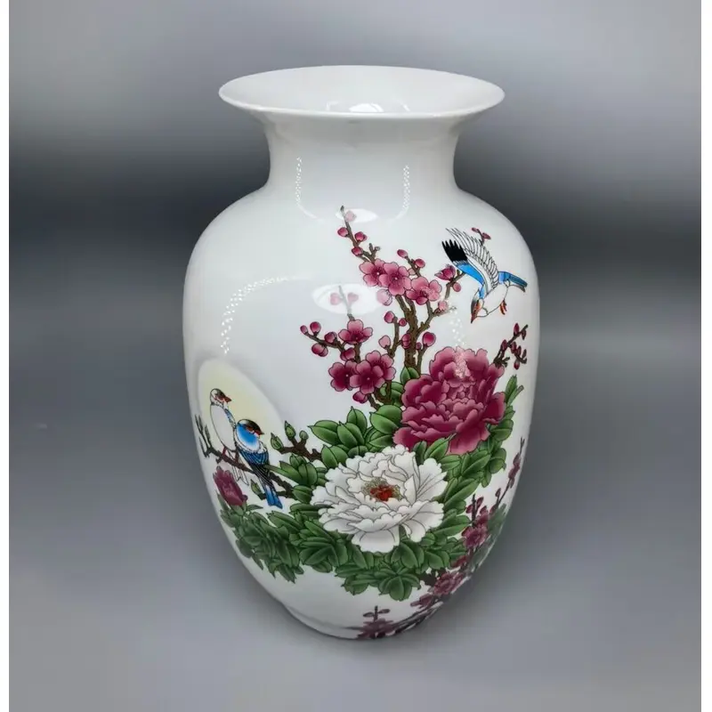 Ceramics Vase for Home Furnishing Decoration, Crafts, Palace Table, Fake Flower Pot, Ornaments, Florero Flower Vase, High 23 cm