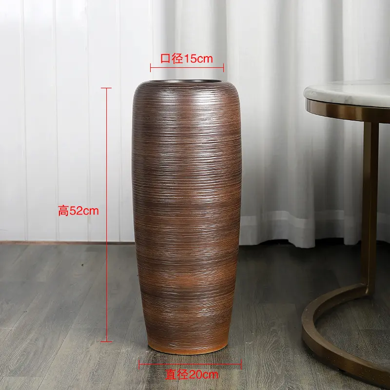 Ceramic floor-standing large vase European-style ceramic floor-to-ceiling large vase living room porch flower arrangement