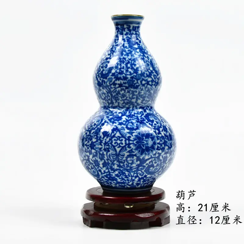 Ceramics Blue White Porcelain Flower Vase Ornaments Home Livingroom Decoration Study Room Furnishing Crafts floreros florero