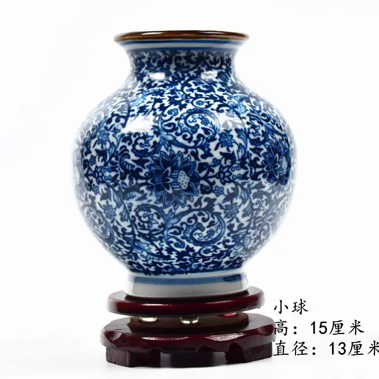 Ceramics Blue White Porcelain Flower Vase Ornaments Home Livingroom Decoration Study Room Furnishing Crafts floreros florero