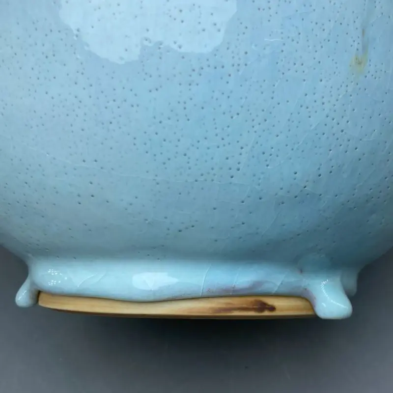 Ceramic vase Jun China decoration ice crack open pieces Purple vase with big mouth and big belly High 24 cm