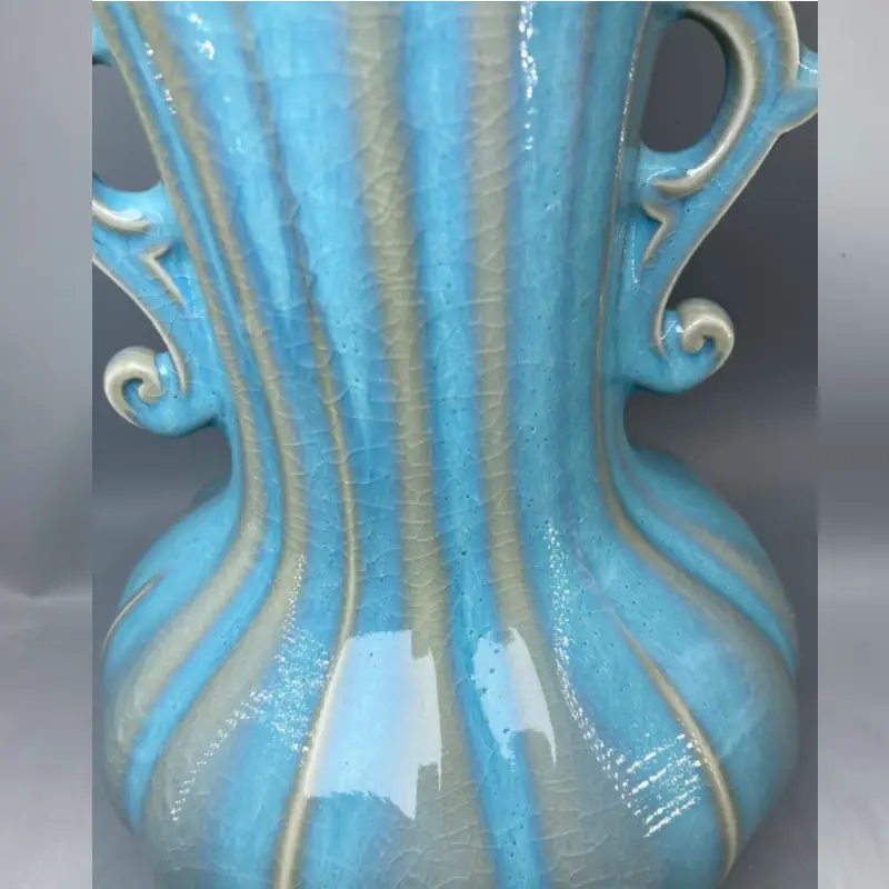 Ceramic Vase Ornamental vase Handicrafts Jun Porcelain Has Ice Cracks Open Pieces Of Under-glaze Bubbles High 25.5 cm