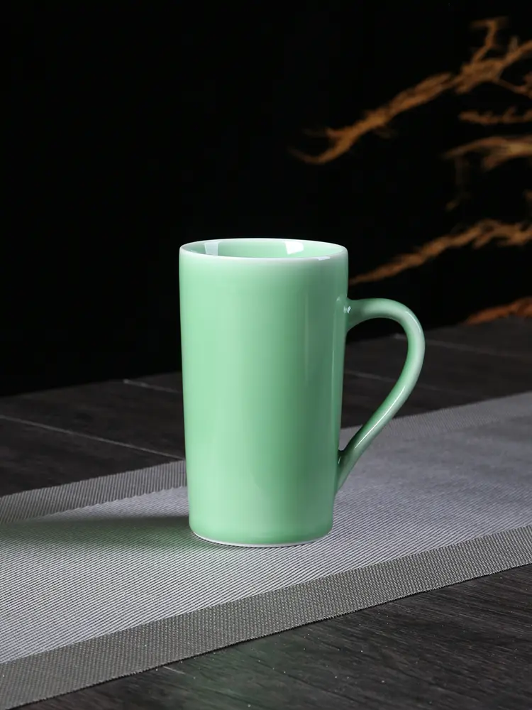 Celadon tea cup ceramic mug draft beer cup beer steins household glass with handle coffee cup drinkware mug tazas de café taza