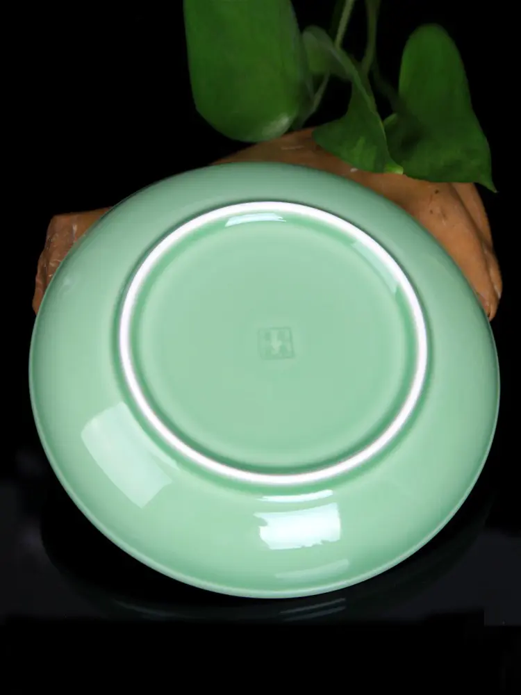 Celadon Plate dish ceramic soup plate dish deep plates household creative cutlery tray disc ceramic plate