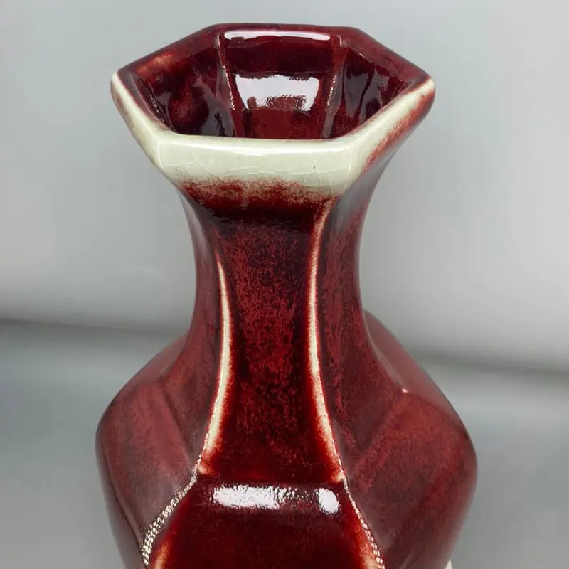 ceramic vase hexagonal porcelain vase Jun porcelain appreciation bottle High 35 cm floreros flower vase room decor home