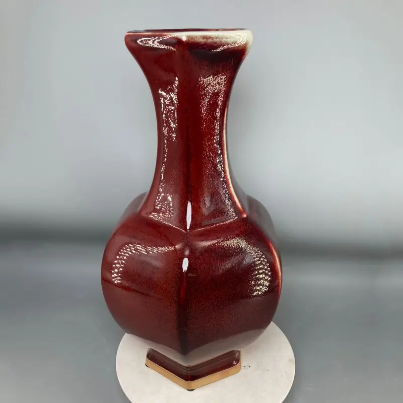 ceramic vase hexagonal porcelain vase Jun porcelain appreciation bottle High 35 cm floreros flower vase room decor home