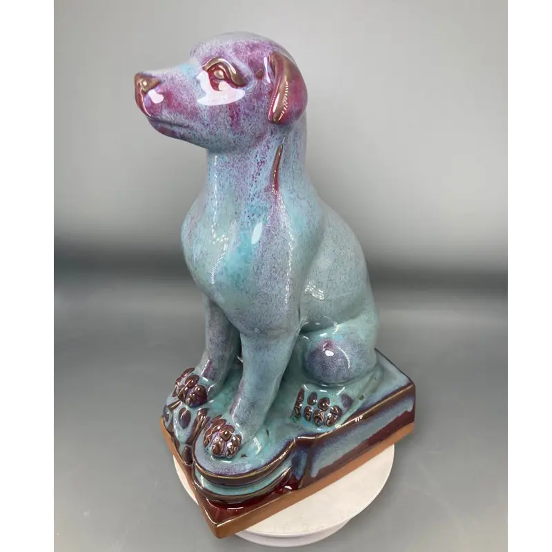 Jun porcelain ceramic dog statue sculpture indoor crafts ornaments