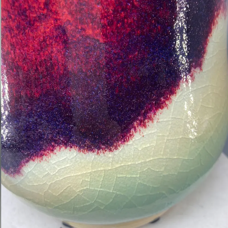 Jun porcelain vase decorating Vase decoration Kiln baked Shenqi Jun porcelain vase indoor decoration crafts High 32.5 cm