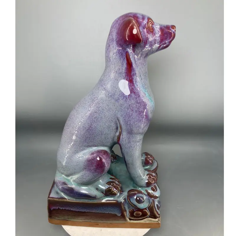 Jun porcelain ceramic dog statue sculpture indoor crafts ornaments