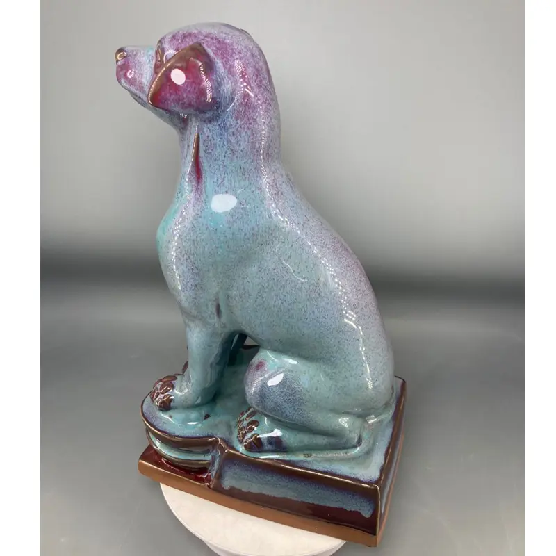 Jun porcelain ceramic dog statue sculpture indoor crafts ornaments