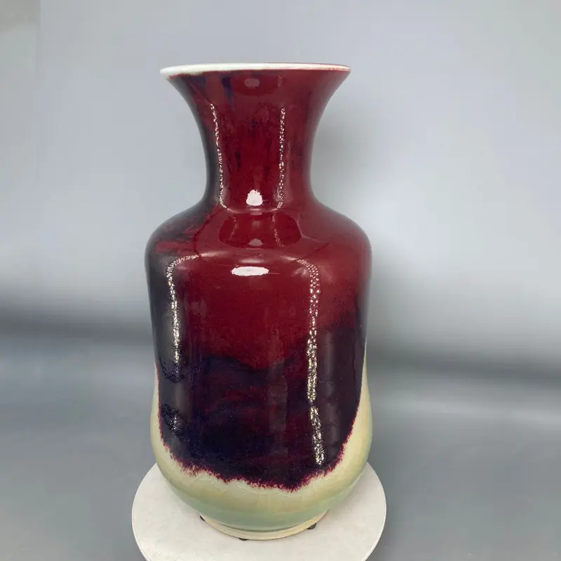 Jun porcelain vase decorating Vase decoration Kiln baked Shenqi Jun porcelain vase indoor decoration crafts High 32.5 cm