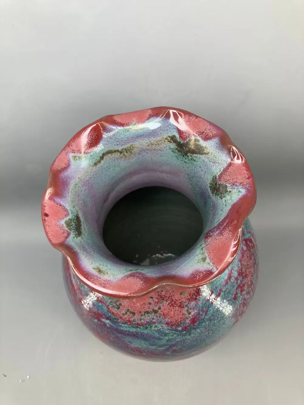 Porcelain Flower Vase for Home Decoration, Ceramic Vase, Jun Porcelain Flower Bottle, Room Decor, 35 cm High