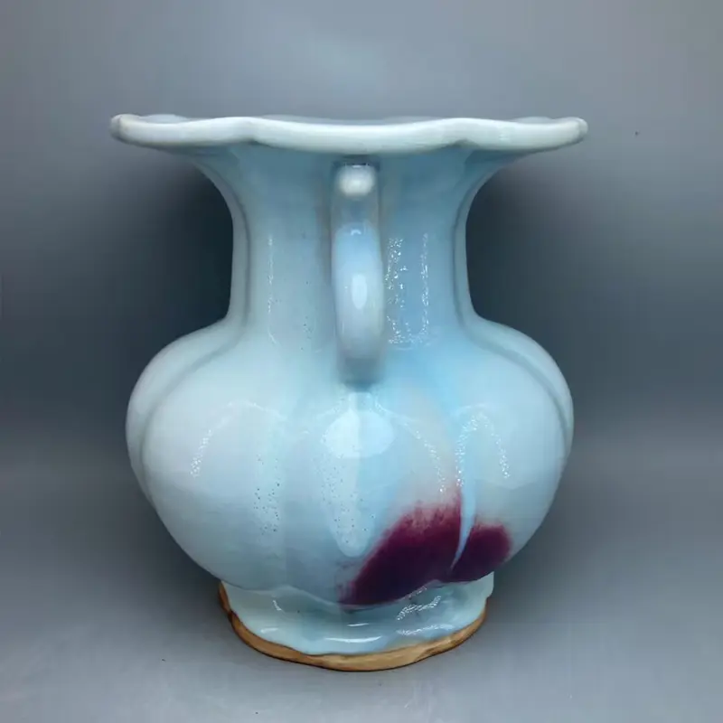 Porcelain Flower Vase for Home Decoration, Ceramic Vase, Jun Porcelain Flower Bottle, Room Decor, 35 cm High