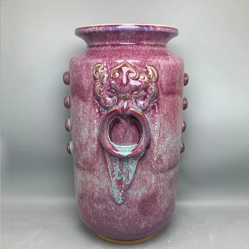 Jun Porcelain Vase Painting Jar Ceramic vase  Home Decoration, Ceramic Crafts for Living Room, Desktop Ornaments ice cracks open