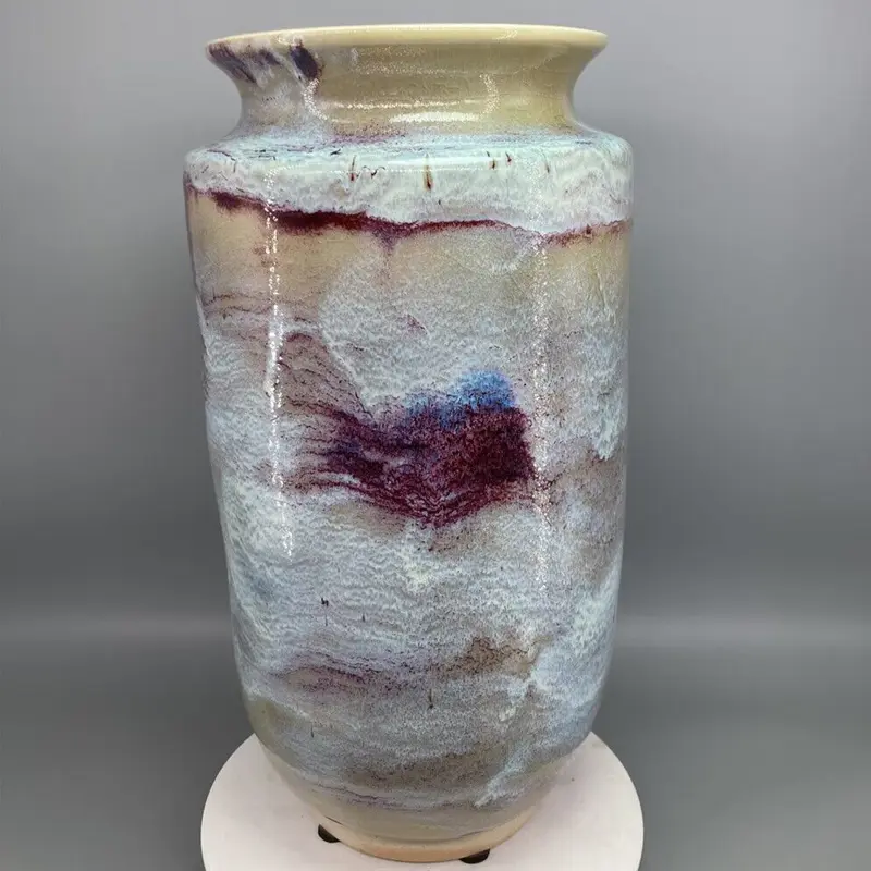 Jun Porcelain Vase Painting Jar Ceramic vase natural kiln Height: 34cm Mouth Diameter: 16cm Diameter: 17cm