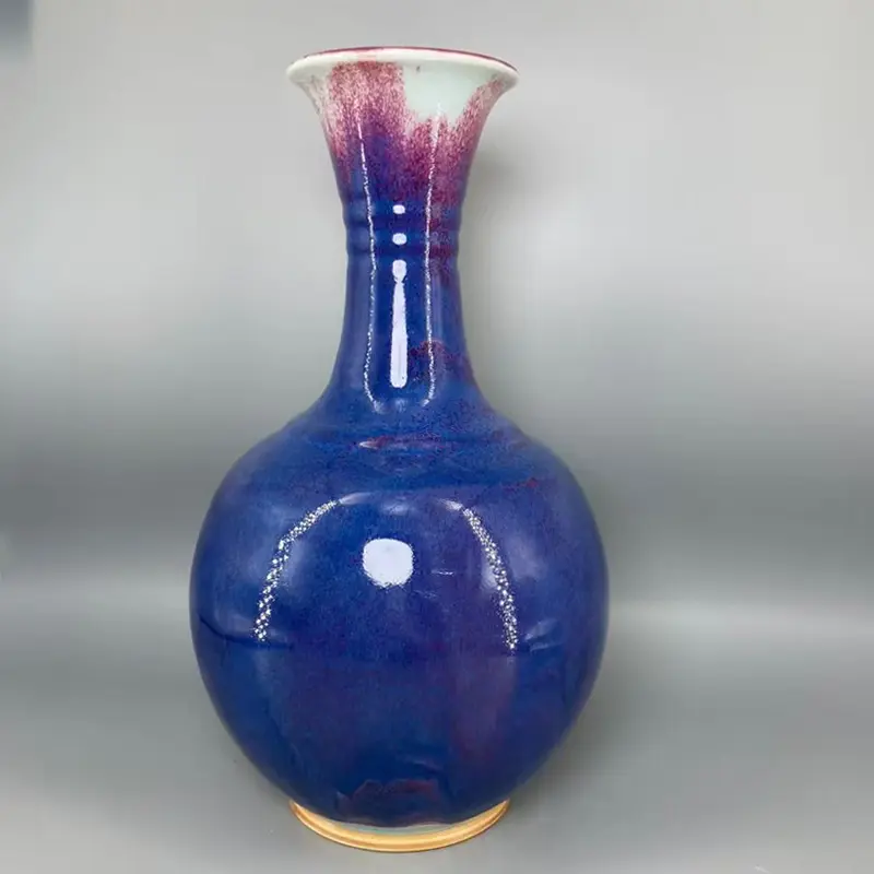 Jun Porcelain Vase Craft Appreciation Bottle Room Interior Decoration High 32 cm