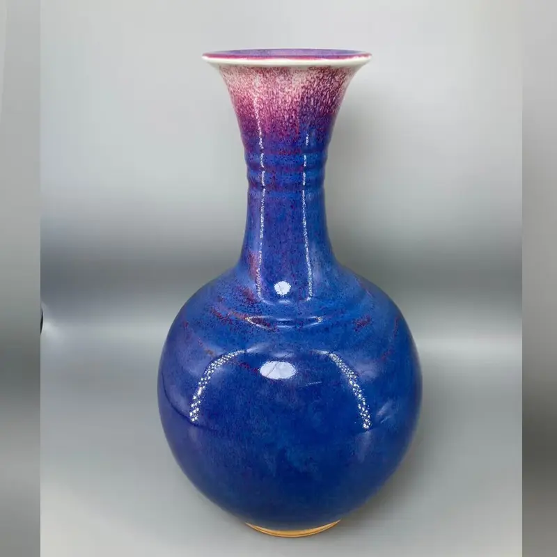 Jun Porcelain Vase Craft Appreciation Bottle Room Interior Decoration High 32 cm