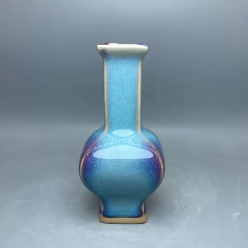 Small Jun Porcelain Vase,Home Decorations,Home Decor Items, Ice Seams,Floreros,Ceramics & Pottery,Open High, 14.5 cm