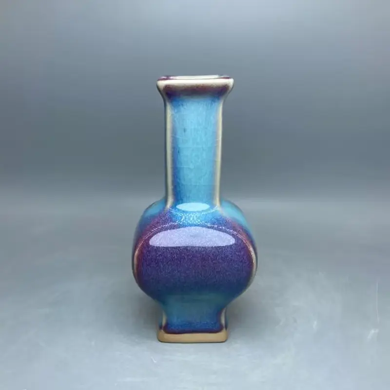 Small Jun Porcelain Vase,Home Decorations,Home Decor Items, Ice Seams,Floreros,Ceramics & Pottery,Open High, 14.5 cm