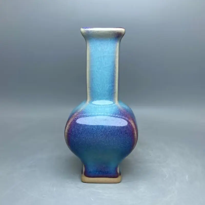 Small Jun Porcelain Vase,Home Decorations,Home Decor Items, Ice Seams,Floreros,Ceramics & Pottery,Open High, 14.5 cm