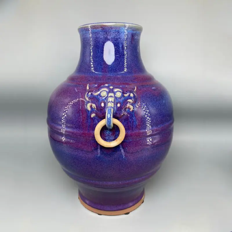 Jun Porcelain Vase for Room Decoration, Ceramic Vase, Flower Vase, Home Decor, 28 cm