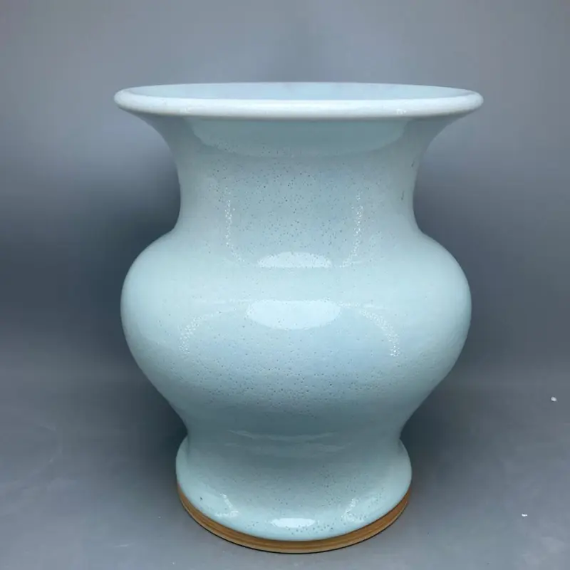 Large mouth porcelain vase Jun porcelain decoration bottle interior decoration ice crack open slice ore glaze water Flower Vase