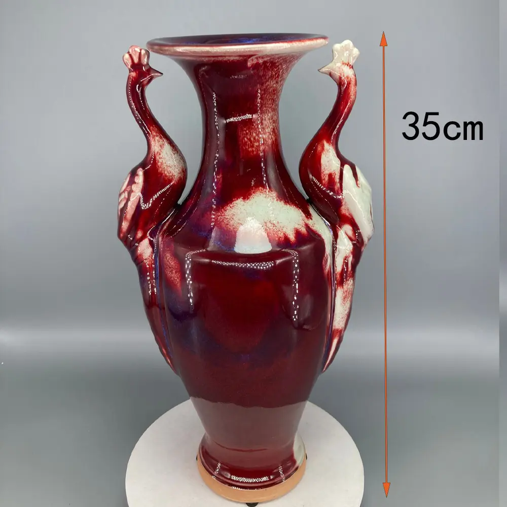 Ceramic Vase for Home Decor, Porcelain Kiln, Patterns, Ice Crack, Collect Art and Crafts, The Pattern is Unique, Height 33.5cm