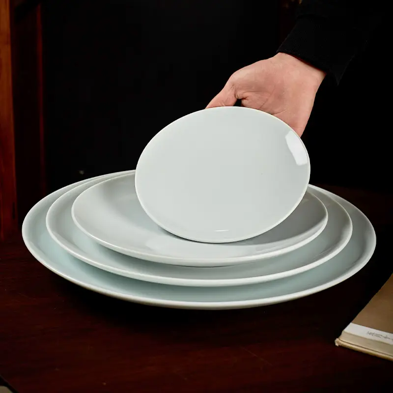 Ceramic Flat plate bone dish round household plate ceramic plate fruit plate plate prato de jantar dinner plate tania bulhoes