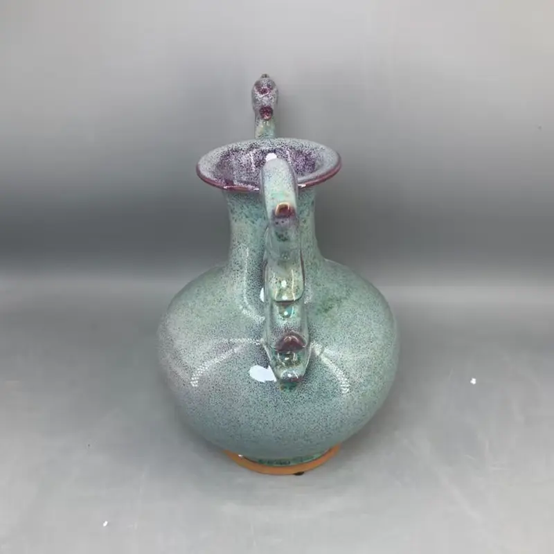 Potbelly bottle Ceramic vase ornamental vase handicrafts Jun porcelain has ice cracks open pieces of under-glaze bubbles