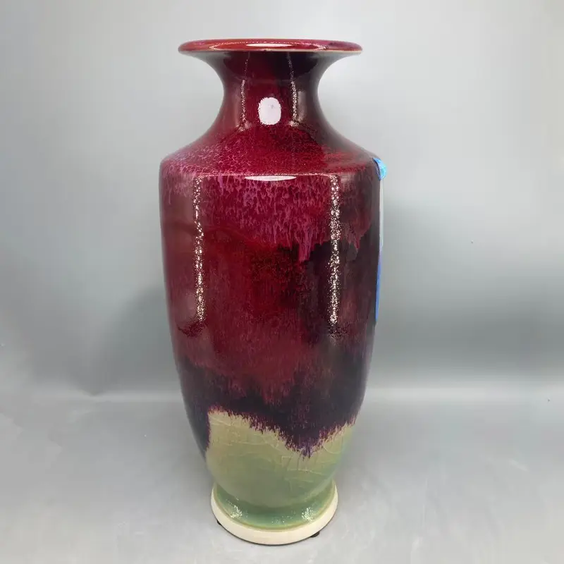 Ceramic vase ornamental vase handicrafts Jun porcelain has ice cracks open pieces