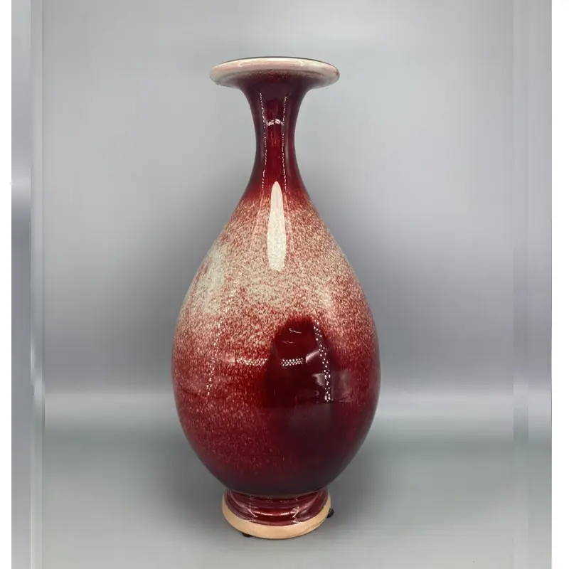 Red Porcelain Flower Vase for Home Decoration, Porcelain Flower Vase, 34 cm High