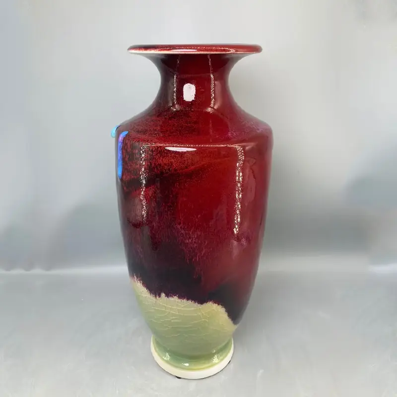 Ceramic vase ornamental vase handicrafts Jun porcelain has ice cracks open pieces