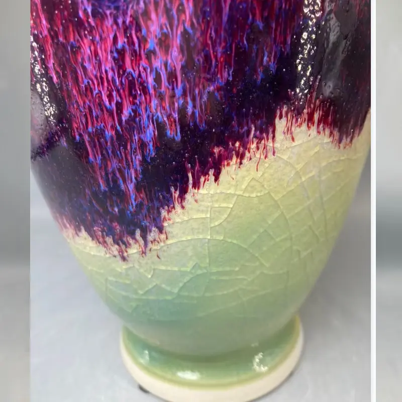 Ceramic vase ornamental vase handicrafts Jun porcelain has ice cracks open pieces