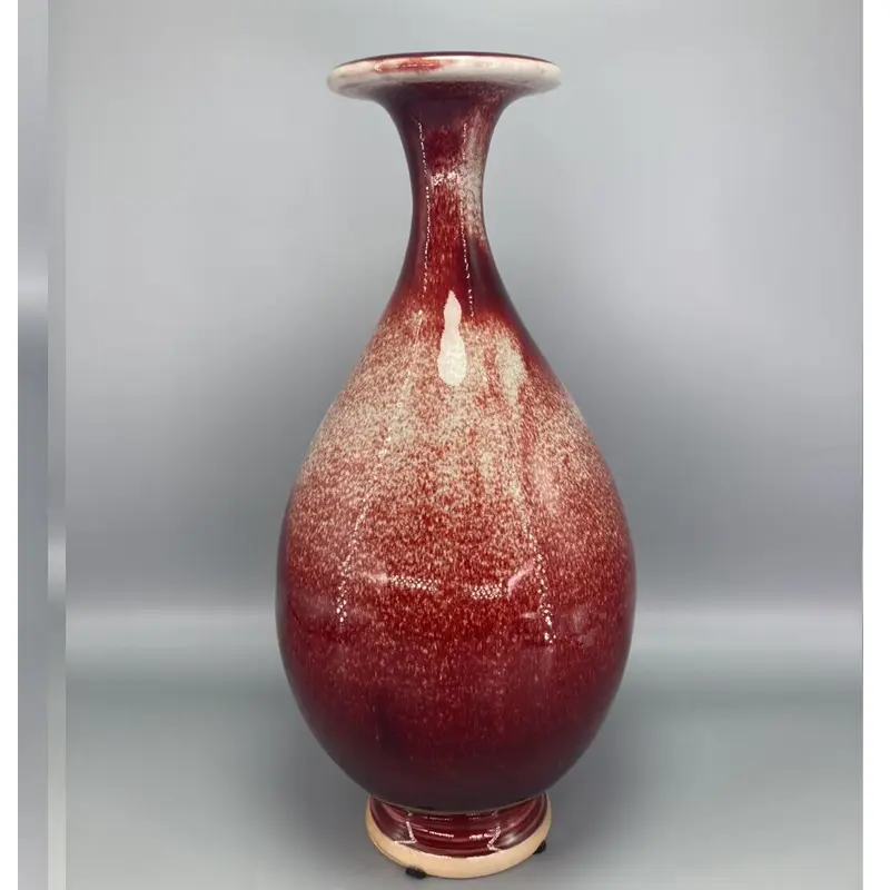 Red Porcelain Flower Vase for Home Decoration, Porcelain Flower Vase, 34 cm High
