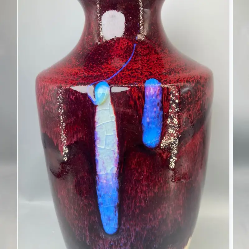 Ceramic vase ornamental vase handicrafts Jun porcelain has ice cracks open pieces